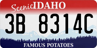 ID license plate 3B8314C