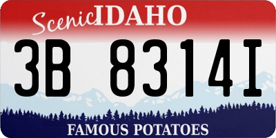 ID license plate 3B8314I