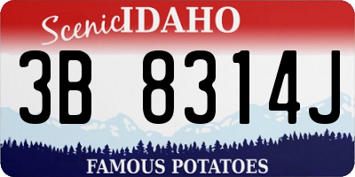 ID license plate 3B8314J