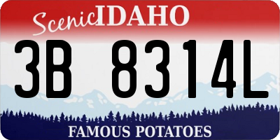 ID license plate 3B8314L