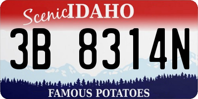 ID license plate 3B8314N