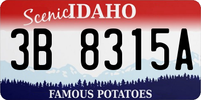 ID license plate 3B8315A