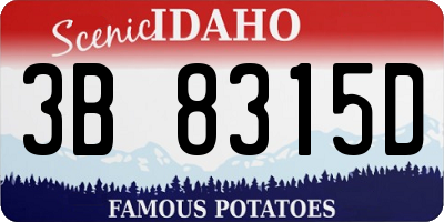 ID license plate 3B8315D