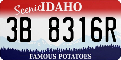 ID license plate 3B8316R