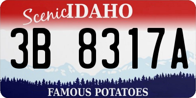 ID license plate 3B8317A