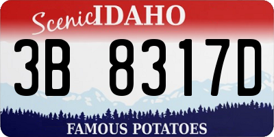 ID license plate 3B8317D