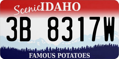 ID license plate 3B8317W