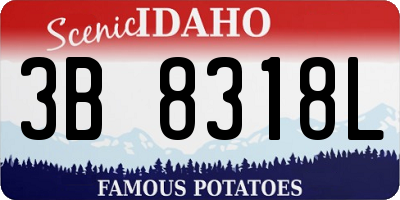 ID license plate 3B8318L