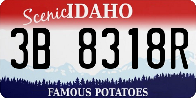 ID license plate 3B8318R