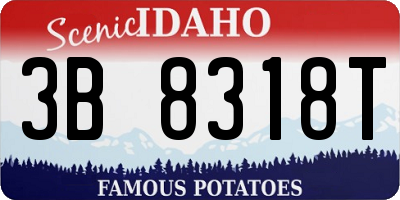 ID license plate 3B8318T