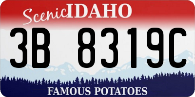 ID license plate 3B8319C