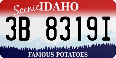ID license plate 3B8319I
