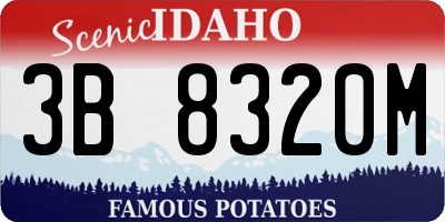 ID license plate 3B8320M