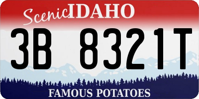 ID license plate 3B8321T