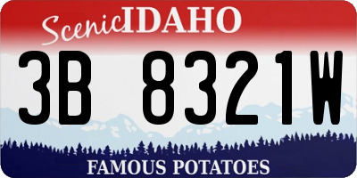 ID license plate 3B8321W