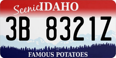 ID license plate 3B8321Z