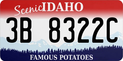 ID license plate 3B8322C