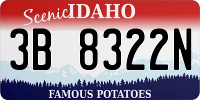ID license plate 3B8322N