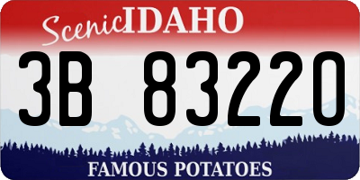 ID license plate 3B8322O