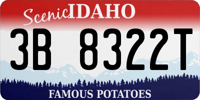 ID license plate 3B8322T