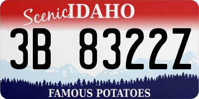 ID license plate 3B8322Z
