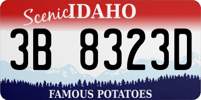 ID license plate 3B8323D