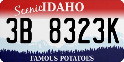 ID license plate 3B8323K