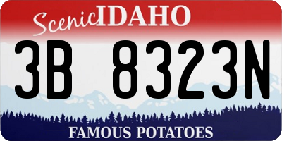 ID license plate 3B8323N