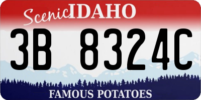 ID license plate 3B8324C