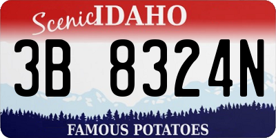 ID license plate 3B8324N