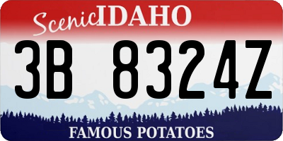 ID license plate 3B8324Z