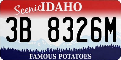 ID license plate 3B8326M