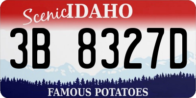 ID license plate 3B8327D