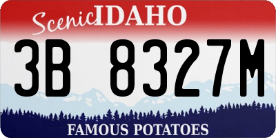 ID license plate 3B8327M