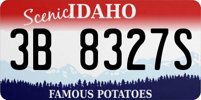 ID license plate 3B8327S