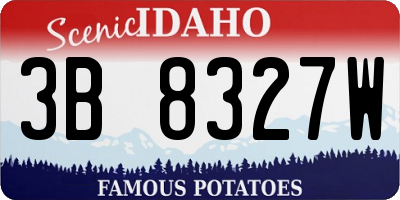 ID license plate 3B8327W
