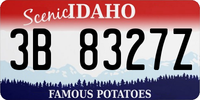ID license plate 3B8327Z