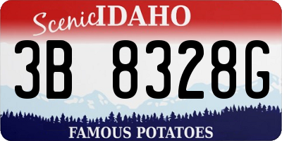 ID license plate 3B8328G