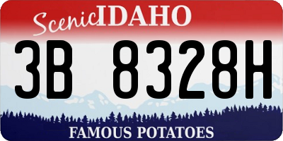 ID license plate 3B8328H