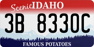 ID license plate 3B8330C