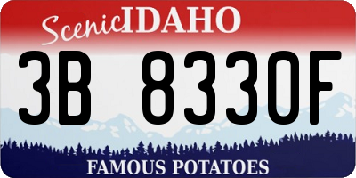 ID license plate 3B8330F