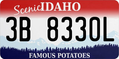 ID license plate 3B8330L
