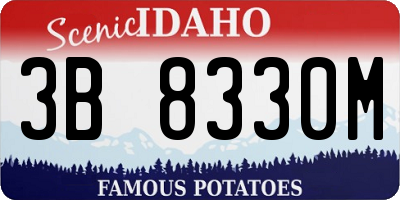 ID license plate 3B8330M