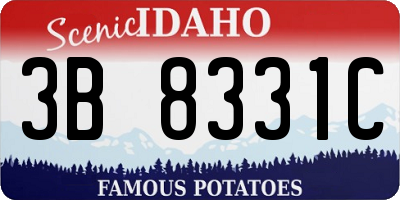 ID license plate 3B8331C