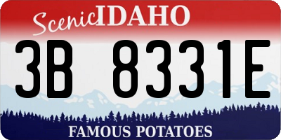 ID license plate 3B8331E