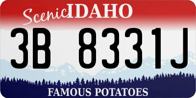ID license plate 3B8331J