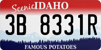ID license plate 3B8331R