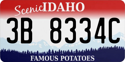 ID license plate 3B8334C