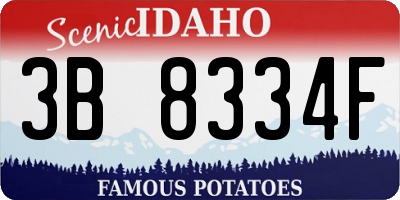 ID license plate 3B8334F
