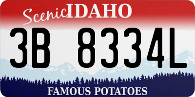 ID license plate 3B8334L